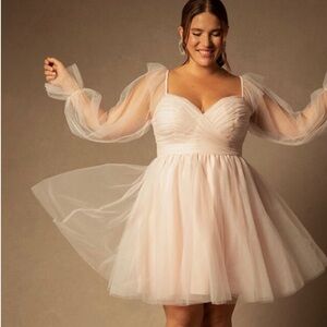 Bridal by Eloquii Off The Shoulder Empire Mini Dress NWT SIZE 16